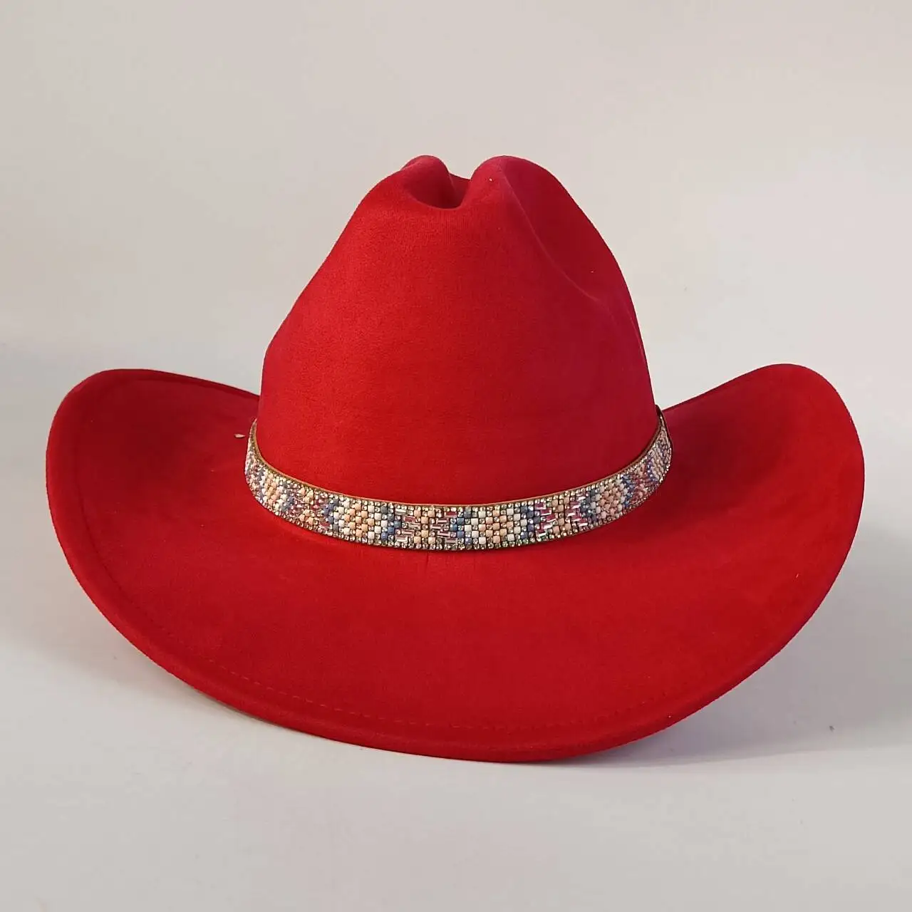 Western Premium Wildleder-Cowboyhut Stilvoller Fedora-Hut aus Wildleder für Damen und Herren Perfekt für festliche Outdoor-Aktivitäten – Detail 31