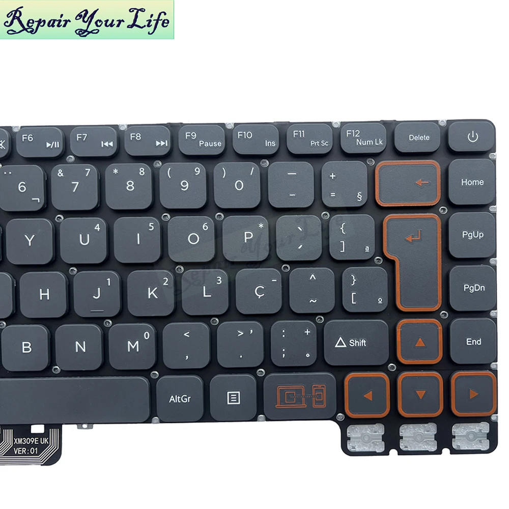 Klawiatura PT-BR Brazylia Brazuelska do Positivo Vision C14 XM309E Notebook Klawiatury/Teclado Bez Podświetlenia Czarne/Szare Klawisze — zdjęcie produktu 4
