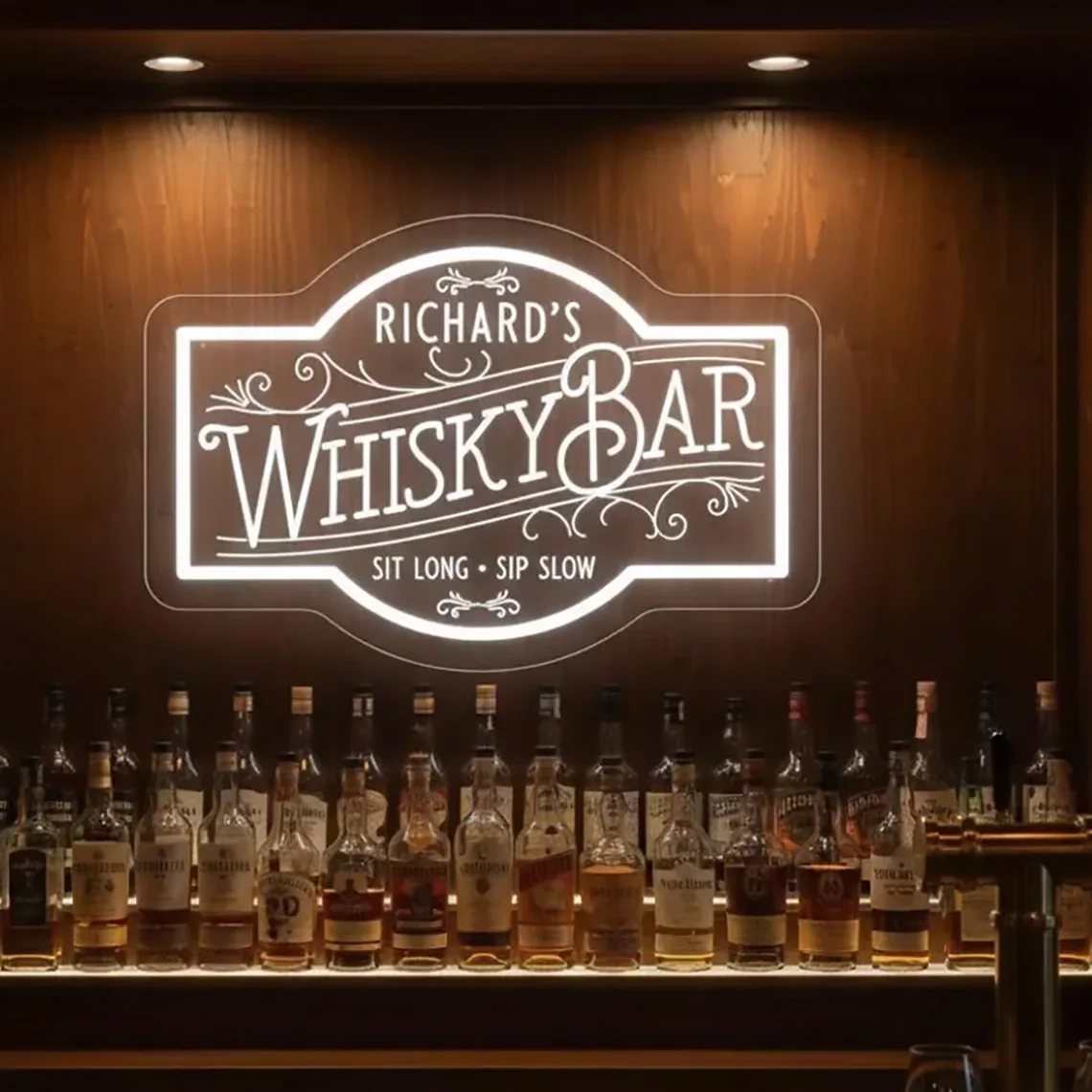 Personalized Name Whisky Bar Neon Sign Man Cave Decor image 12