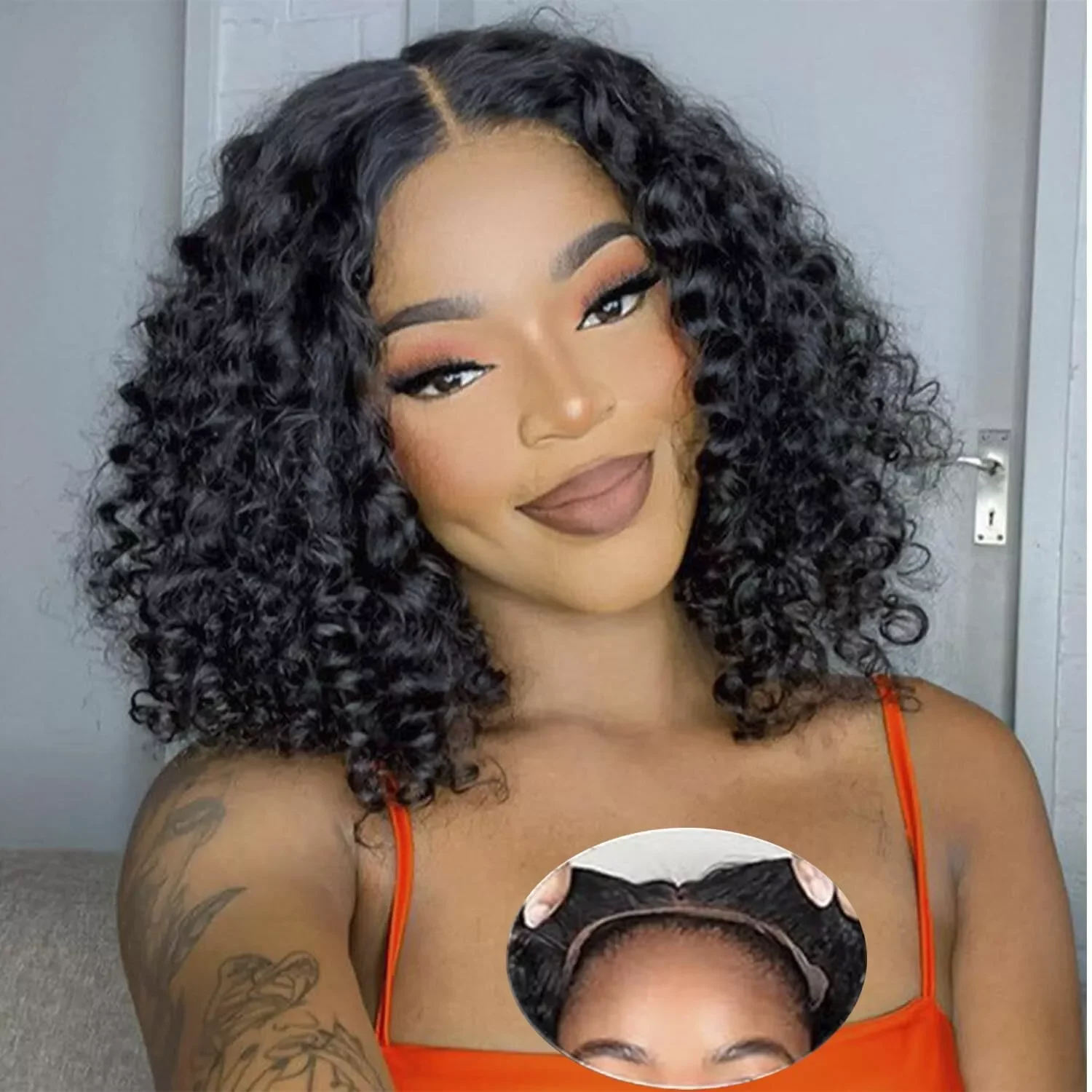 Water Wave 4x4 Closure Wigs Human Hair Glueless Bob Wig Human Hair Pre Plucked 13x4 Deep Curly Lace Front Wig 180% Density Full