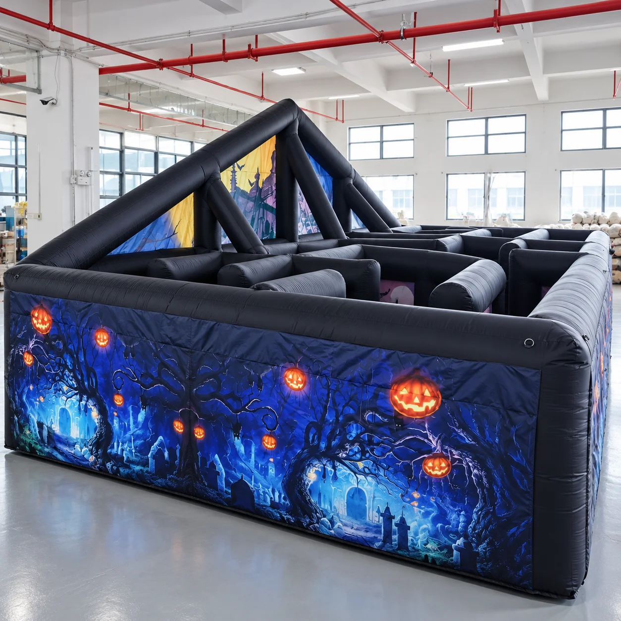 Commercial Inflatable Halloween Haunted House Maze 5x10m Events Rentals Roof or No Roof