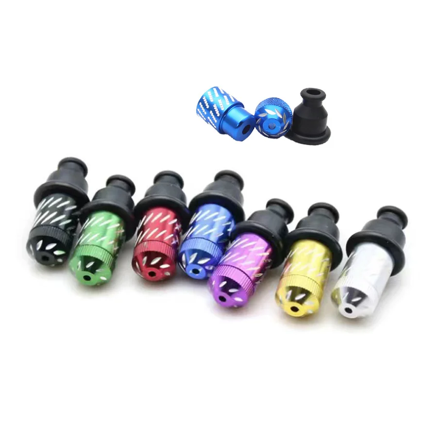 5 Pcs/Lot Aluminum Alloy Nipple Tobacco Smoking Accessories with Rubber Mouthpiece，Party Pipe Mixed Color