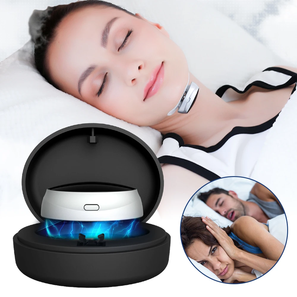 

Smart Anti Snoring Device Stop Snoring Sleep Aid TENS Dual Pulse Breathing Corrector Electric Throat Muscle Stimulator Massager