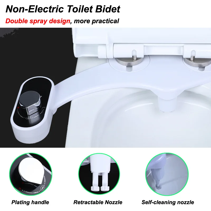 Oulylan Bidet Toilet Seat Non Electric Cold Water Sprayer Bottom Cleaning Sprinkler Nozzle Self-Cleaning Water Guner Shower Ass