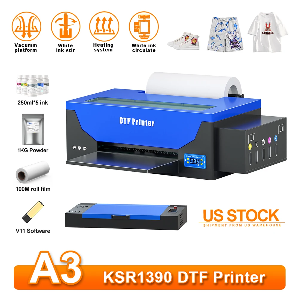 A3 R1390 DTF Printer with DTF Oven T-Shirt Printing Machine A3 L1800 R1390 DTF Transfer Direct Printer