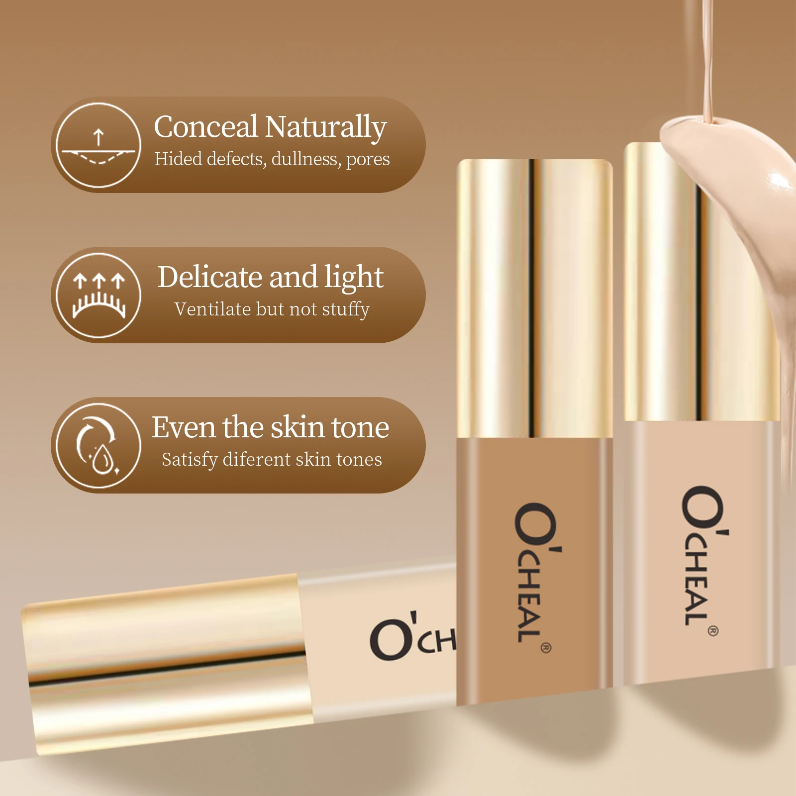 Ocheal Liquid Concealer Matte High Coverage Waterproof Oil Control Moisturizing Long Lasting Concealer Professional Face Makeup