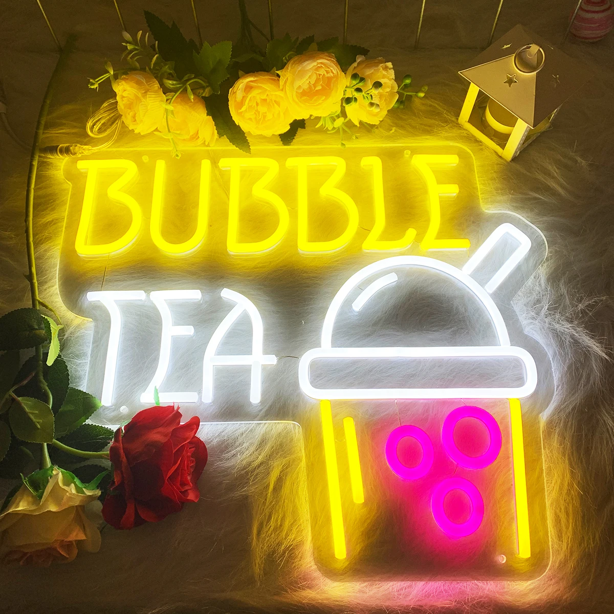 Bubble Tea Neon Bord Led Neon Verlichting Led Kamer Muur Boba Theelicht Decor Usb Aangedreven Opknoping Acryl Voor Melk Thee Bar Café Winkel