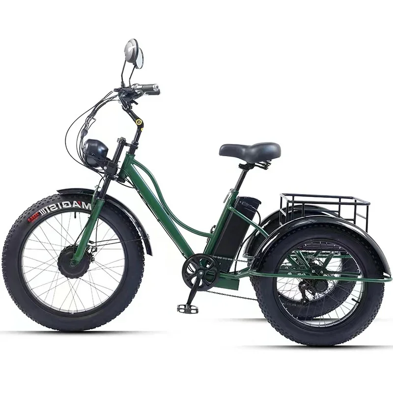 AliExpress UK 48V 750W Electric Bike For Man Powerful 24 Inch Fat Tire Bike All Terrain Electric Tricycles 3
