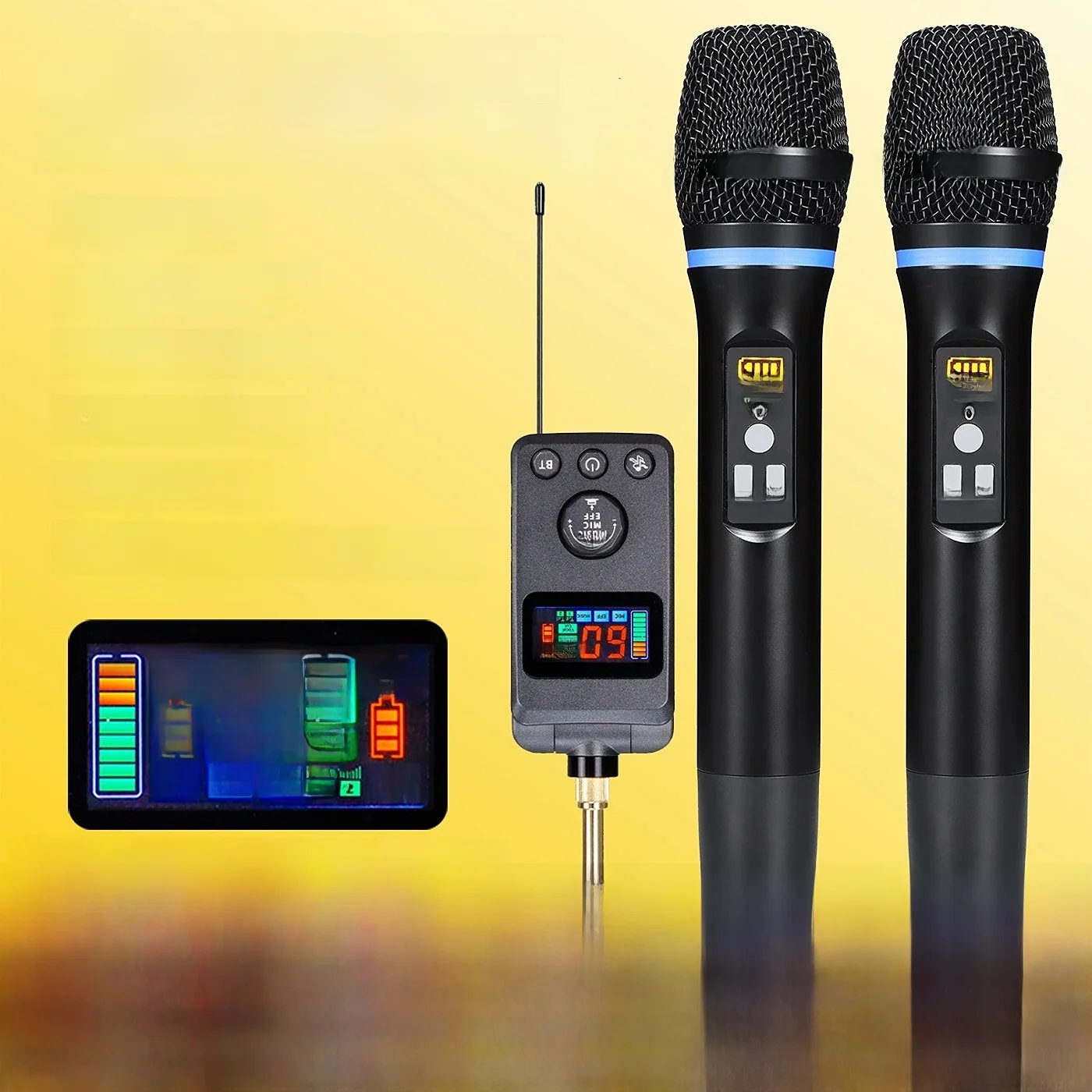 luxuglow Microphone Bluetooth sans fil M50 DSP, réverbération anti-sifflement, chant, divertissement à domicile, KTV 3