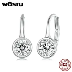 WOSTU 1CT Moissanite Drop Dangle Earrings Lab Diamond 925 Sterling Silver Sparkling Ear Buckles Women Wedding Valentine Day Gift