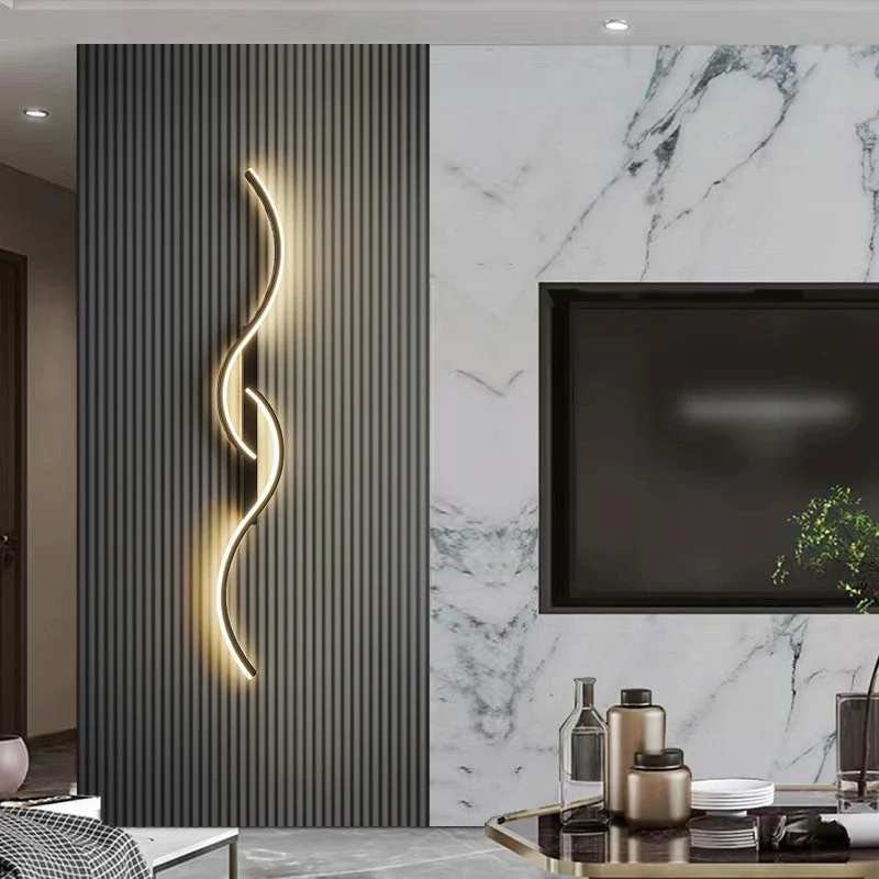 Moderne LED-wandlamp Minimalistisch led-licht Slaapkamer Nachtkastje Lange strip Wandkandelaars Woonkamer Bank Thuis Binnenverlichting - afbeelding 2