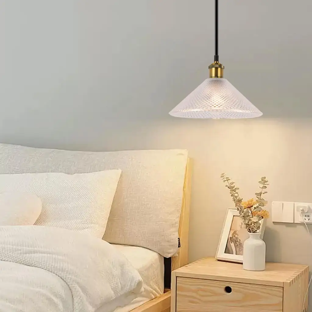 

Ретро стеклянный подвесной светильник для украшения дома, освещение для спальни, прикроватная тумбочка для гостиной, столовой, подвесное освещение, светодиодные лампы, люстра