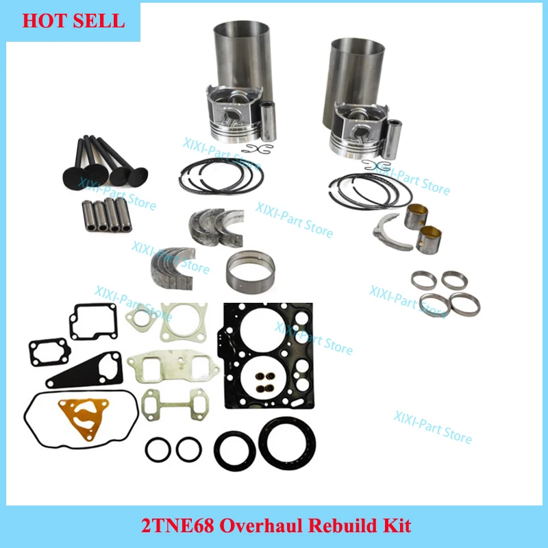 

2TNE68 Overhaul Rebuild Kit For Yanmar Full Gasket Kit Piston Ring Bearing Valve Cylinder Head Gasket Engine Parts