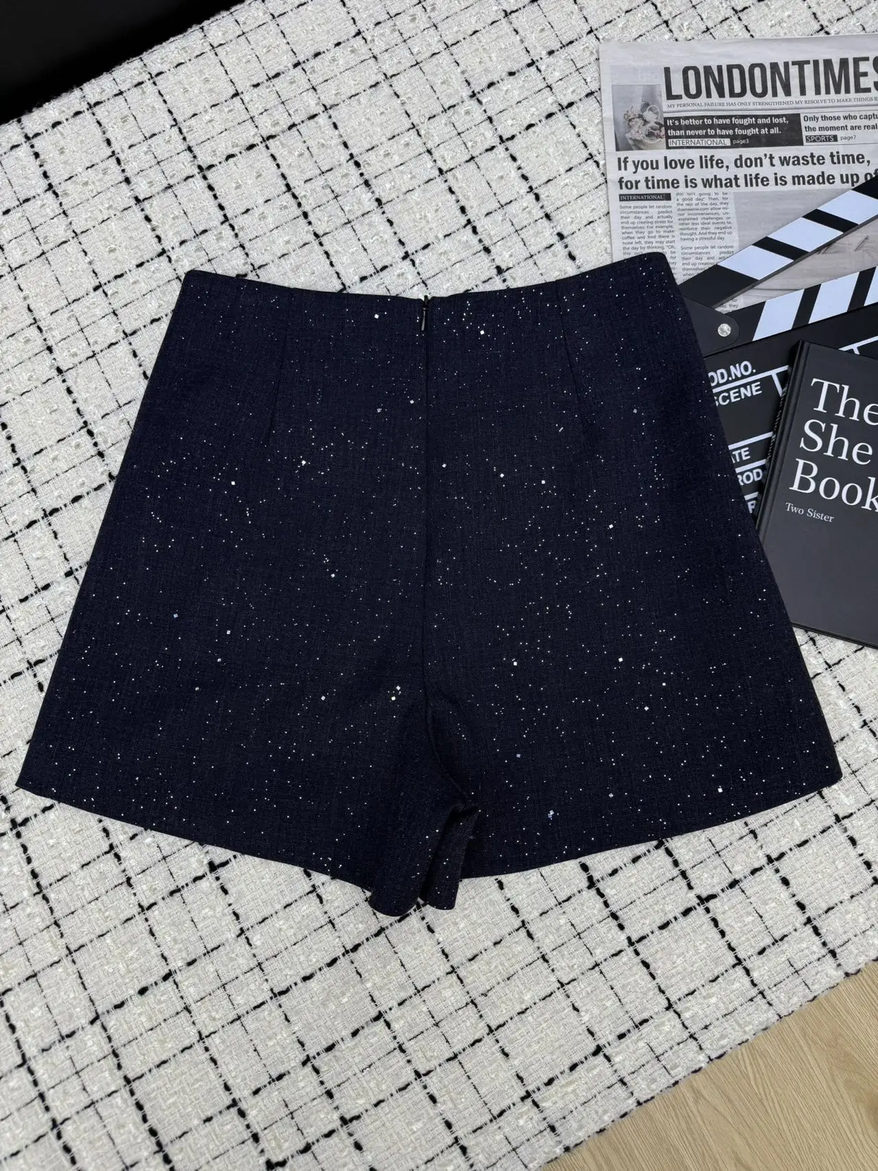 

Women Shorts New Summer Autumn Daily Leisure High Waist Simple Shiny Chain Wide Leg Women Shorts 2025