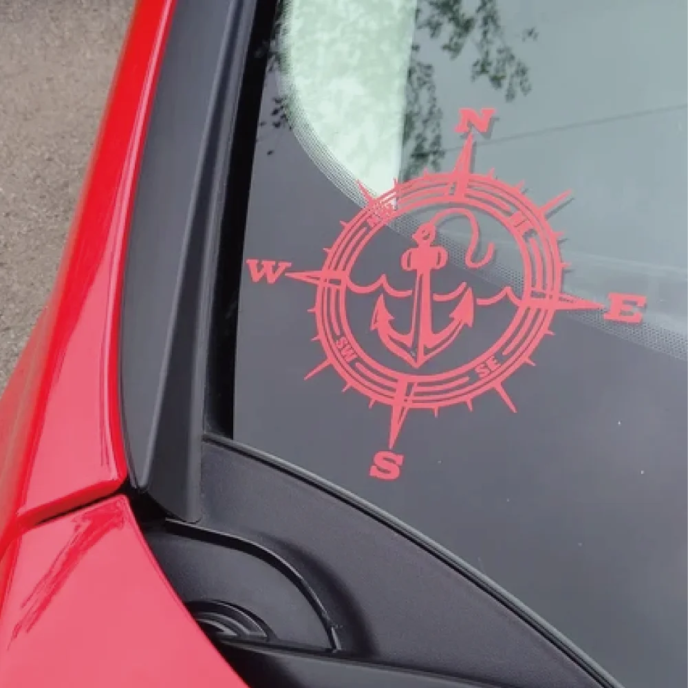 Anchor Car Sticker Adventure Travel Pirate Ship The Compass PVC Laser Stickers Voiture The Window Decoration Vinyl Decal