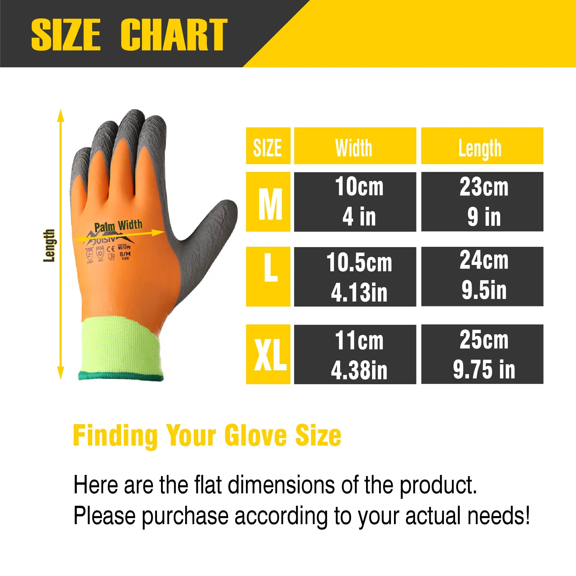 1 Pair Winter Work Gloves Latex Coating Warm Durable Suitable for Gardening Fishing Outdoor Winter Tasks