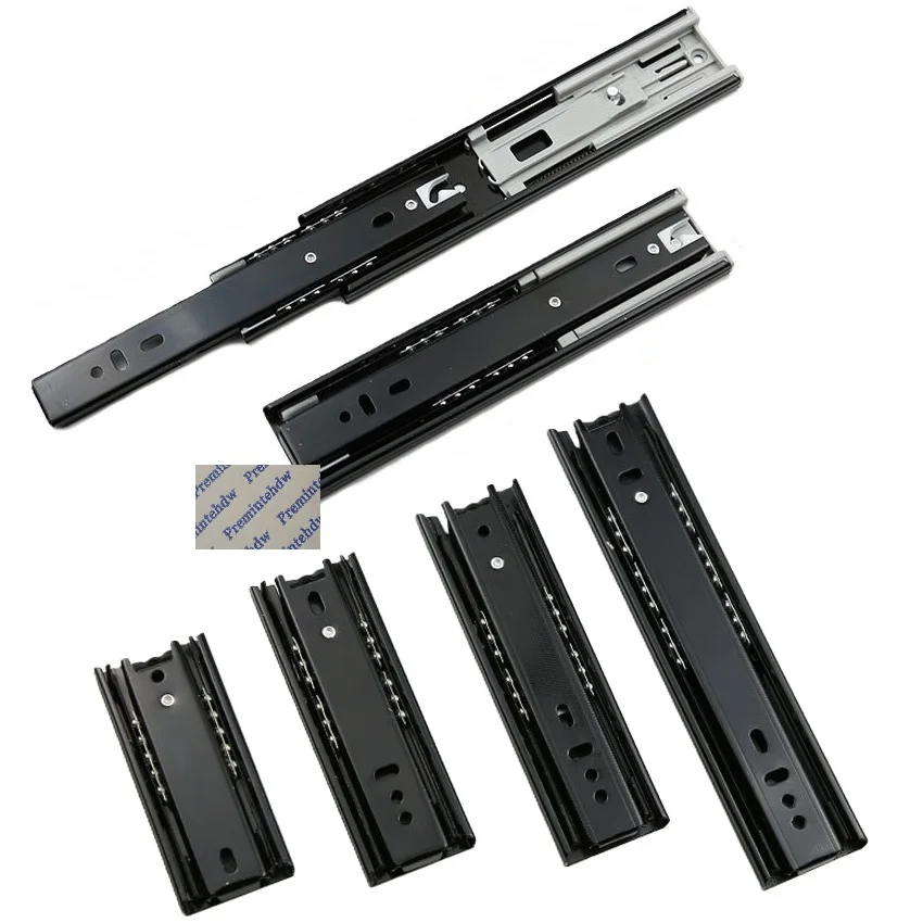 

2 пары, 4 дюйма, 5 дюймов, 6 дюймов, 8 дюймов, короткий телескоп, шарикоподшипник, ящик, направляющая для мебели, подарочная коробка для ювелирных изделий, 3 сложения, черный