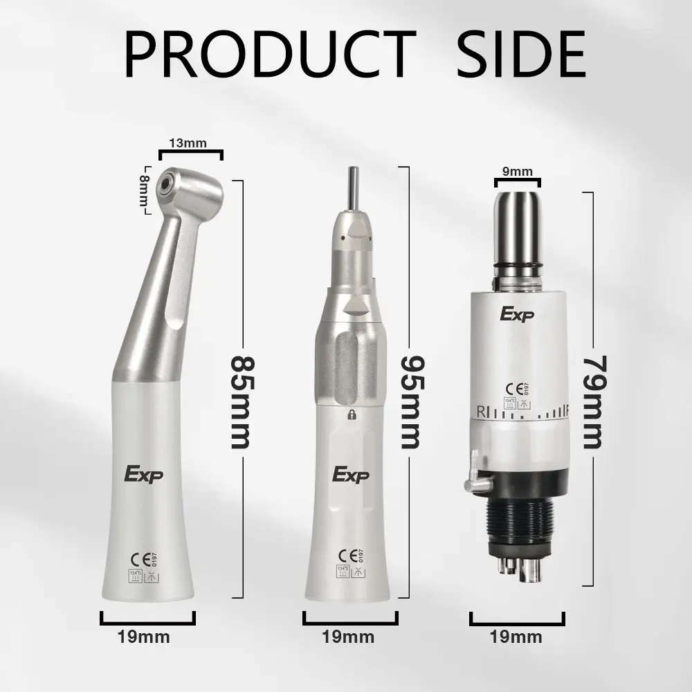 Exp Dental Handpiece Reta, Terno Cone Nariz Reto para OD 2.35mm Burs E Tipo, Spray de Água Externo, Ferramenta Dentista, 1:1 Baixa Velocidade