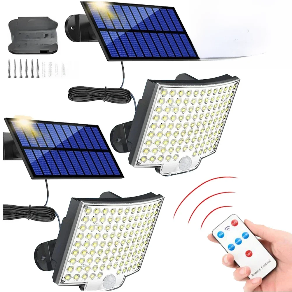 Super jasna 106 LED Solar Split Wall Lamp 3 Modes Wodoodporne lampy z czujnikiem ruchu Lampa słoneczna do oświetlenia ulicznego w ogrodzie — zdjęcie 2