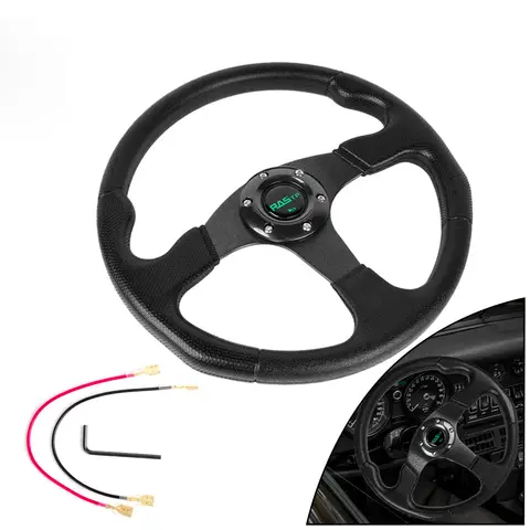 RASTP Auto modifiziertes Lenkrad PU-Rennlenkrad konkurrenzfähiges Spiel Kart-Lenkrad 14 Zoll