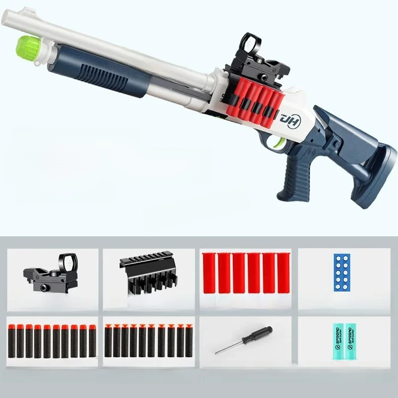 1014 Miękka pociskowa muszla pistoletu Pistolet natryskowy 870 Chłopcy Zabawka do walki na świeżym powietrzu Pistolet strzelecki Model pistoletu Symulacja prezentu świątecznego 2025 — 2