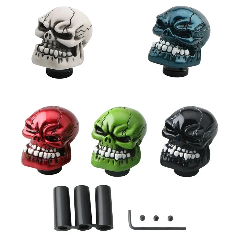 Tête en forme de crâne, boîte de vitesses manuelle, pommeau de levier de vitesse manuel, pommeau de levier de vitesse, grosses dents, crâne fantôme