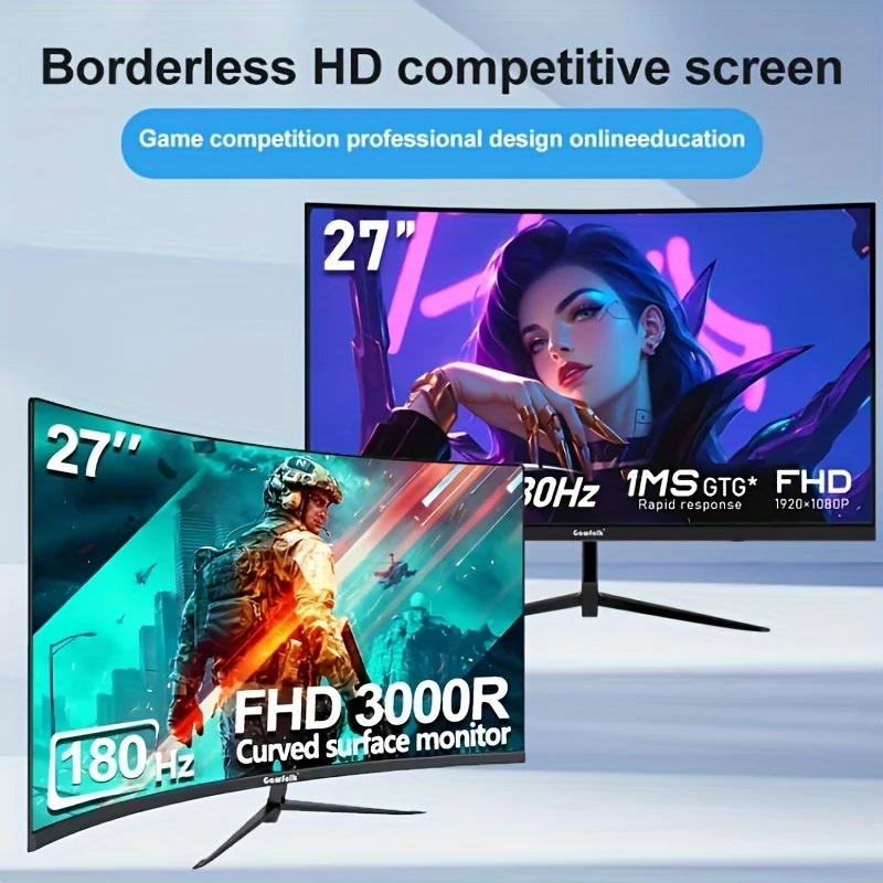 شاشة كمبيوتر Gawfolk احتفالية جديدة 27 بوصة 1080 بكسل، 180 هرتز، لوحة VA، HDMI، هدايا عيد الميلاد للهالوين، مناسبة للشباب