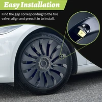 4PCS Design for TESLA Model Y 2020-2024 Vehicle Full Coverage Blade Wheel Cover Cap 19 Inches Hubcaps  Automobile Accessories 5