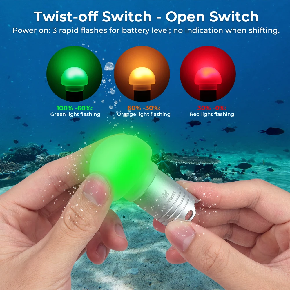 Picture 6: Wurkkos DL04 Mini Diving Flashlight Waterproof to 100 Meters 3000K Night Diving Beacon Light Outdoor Keychain Style