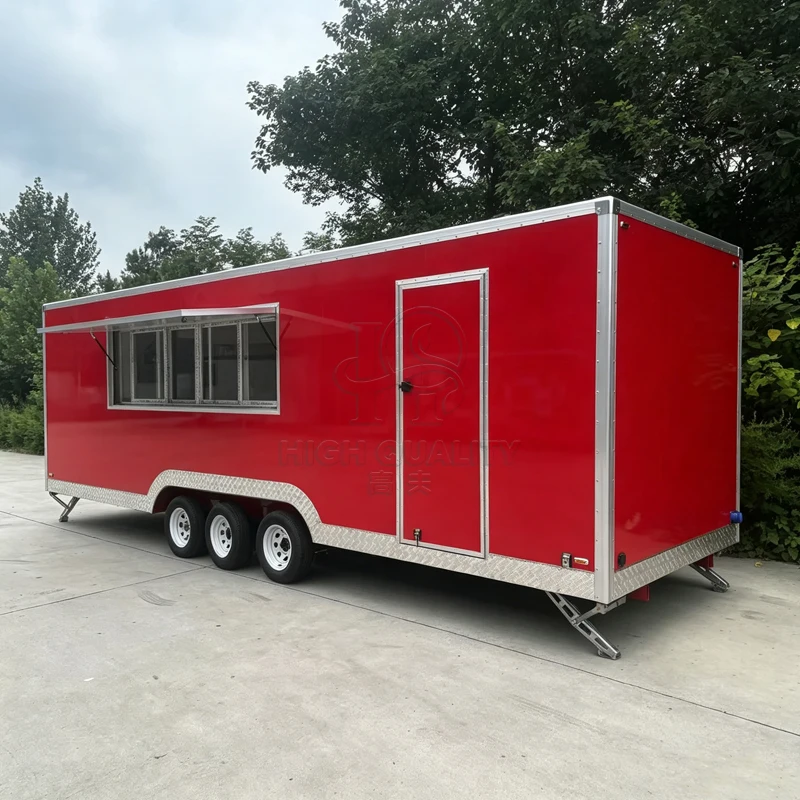 Heavy Duty Food Truck Mobile Kitchen Fully Equipped BBQ Taco Pizza Fries Hot Dog Ice Cream Coffee Vendor