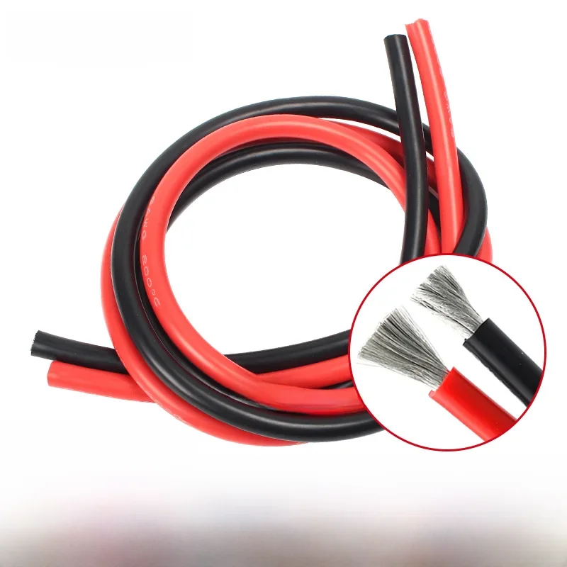 Super Weiche Silikon Kabel 20 18 16 14 12 10 8 6 4 2 0 AWG Flexible Zinn-überzogene kupfer Draht für Batterie, inverter, UPS,etc