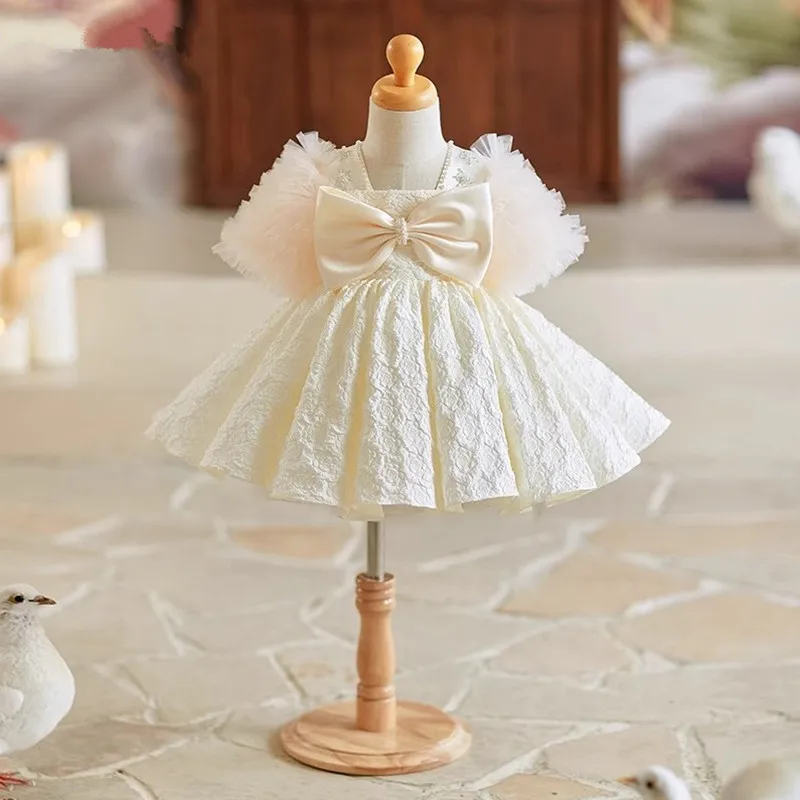 New Children's Princess Costume Wedding Birthday Baptism Party Dresses For Girls A4496 Vestidos Bridesmaid Dresses