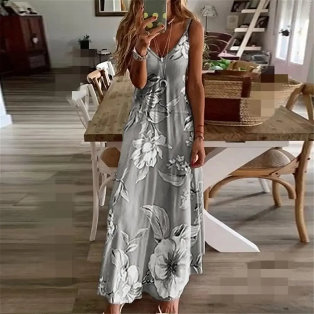2023 Sommer plus Größe Frauen sexy Kleid V-Ausschnitt Retro einfarbige Blume lose schlanke