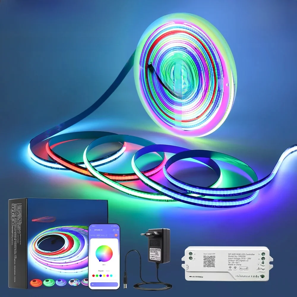 1M-25M Tuya WiFi Adresseerbare LED Strip Verlichting Kit WS2811 SPI RGBIC Droom Kleur LED Tape 24V Pixel Strip Voor Home Decor - afbeelding 2