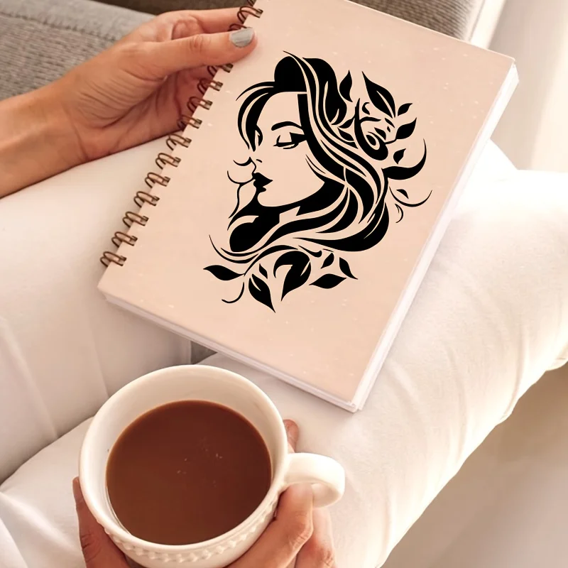 1PC A4 11.69×8.27인치 여신 얼굴 꽃 스텐실 DIY 페인팅 템플릿 벽 패브릭 나무 종이 홈 장식 공예품