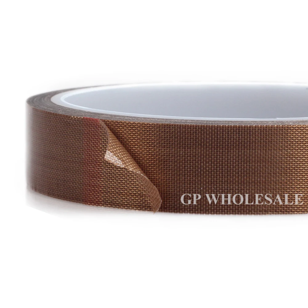 30mm x 10m PTFE Tape High Temp Adhesive Fiberglass Cloth Tape for Commercial Vacuum Sealer Machine Wire Insulation No Residue