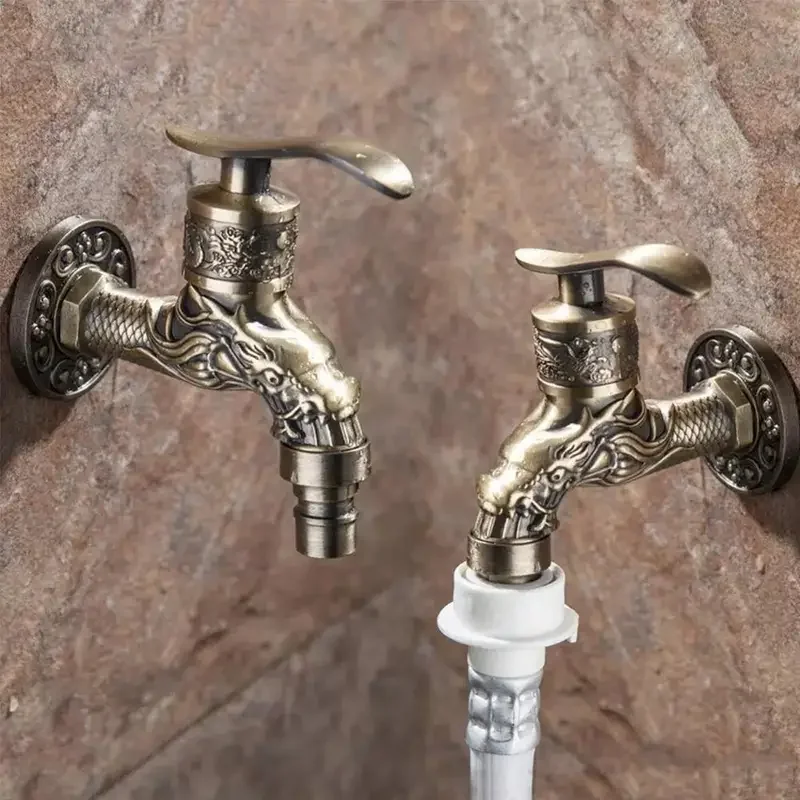 

Retro Bronze Single Cold Wall Faucet Washing Machine Faucet Suitable For Kitchen/Mop Pool/Washbasin Bathroom Kitchen Accessories