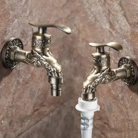 Retro Bronze Single Cold Wall Faucet Washing Machine Faucet Suitable For Kitchen/Mop Pool/Washbasin Bathroom Kitchen Accessories