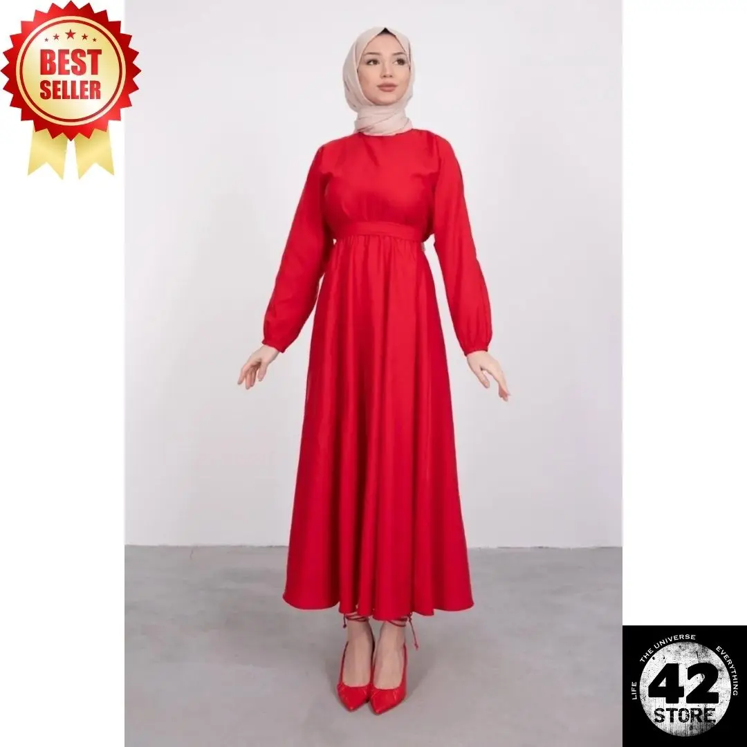 Seasonal Red Hijab Dress