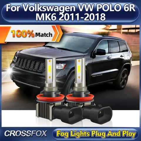2 uds luces antiniebla LED Canbus 20000LM lámparas de coche superbrillantes 12V para Volkswagen VW POLO 6R MK6 2011-2013 2014 2015 2016 2017 2018