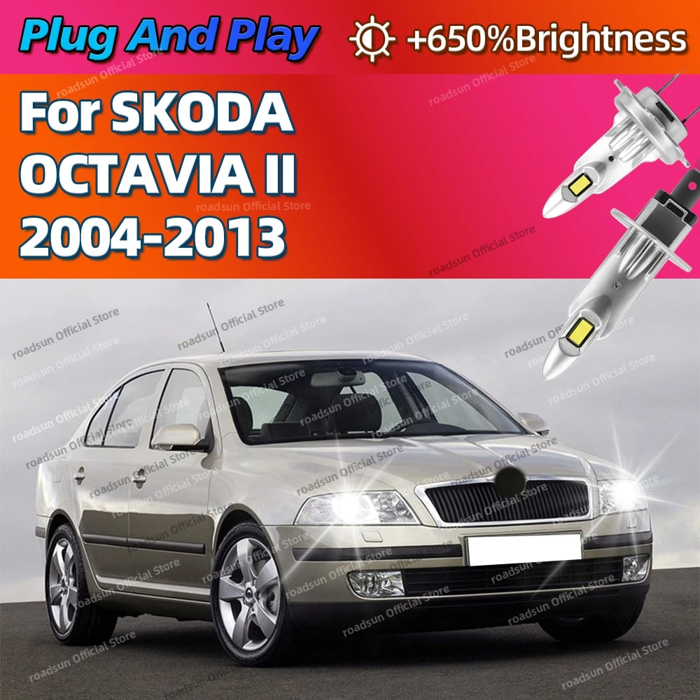 

2/4 шт. светодиодные мощные автомобильные лампы для фар 25000LM супер яркие авто фары для SKODA OCTAVIA II 2004-2013 2008 2009 2010 2011 2012