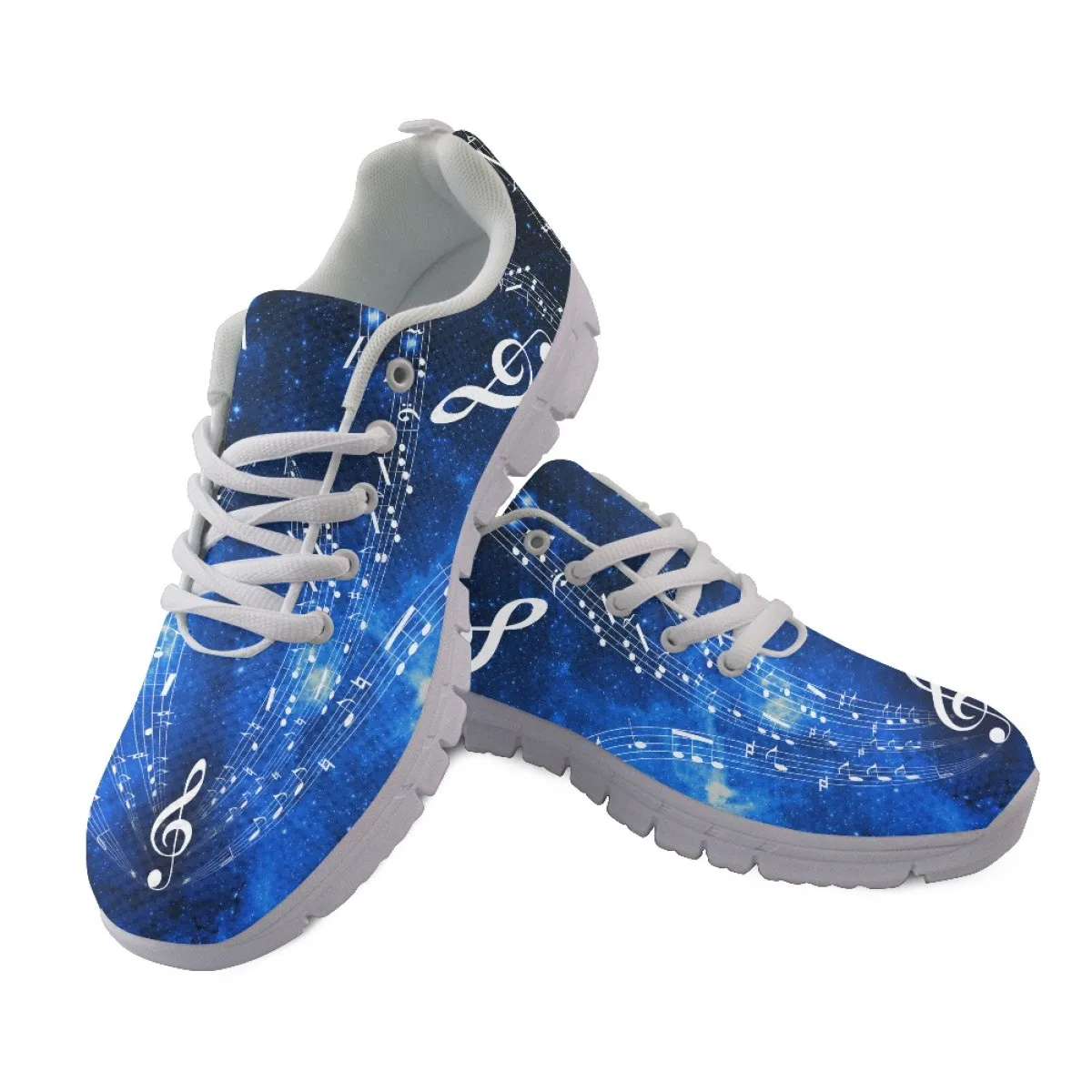 INSTANTARTS Musical Note Galaxy Design Flat Shoes for Women Comfort Vulcanize Shoes Spring Autumn Ladies Non-Slip Sneakers 2023