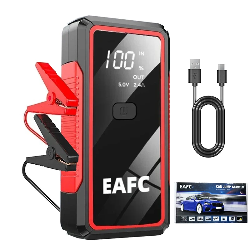 EAFC Auto-Starthilfe 600A / 1200A / 2000A Tragbare Powerbank Auto-Batterie-Booster 12V Auto-Startgerät für Benzin- und Dieselautos