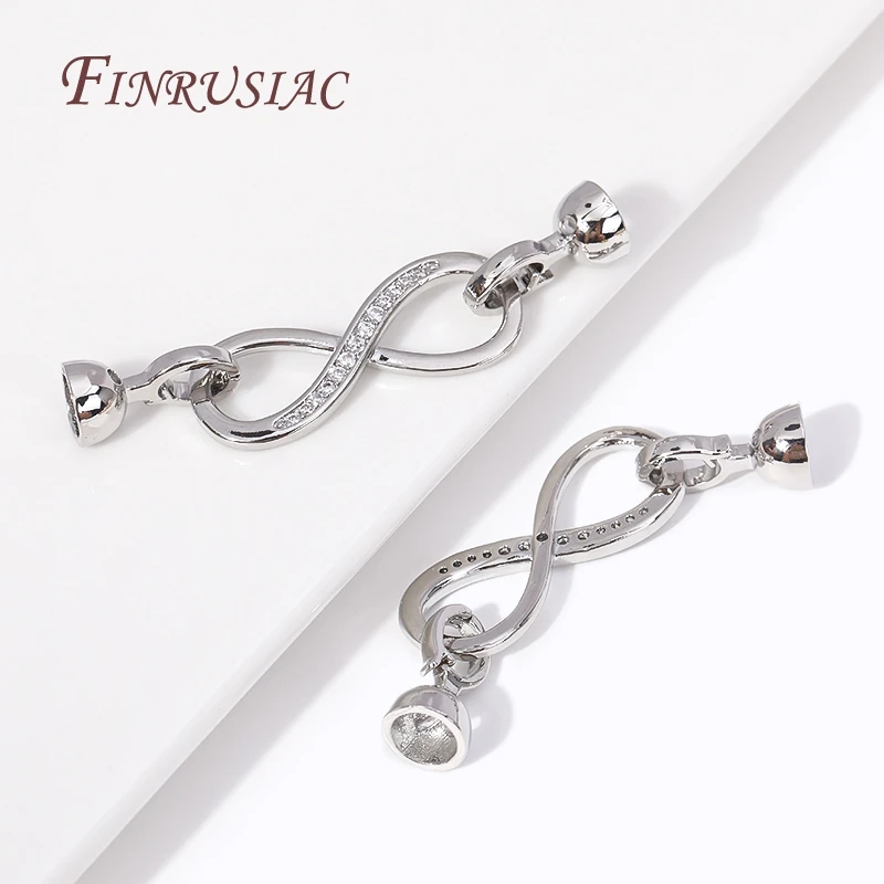 18K Gold Plated Infinity Connector Lock for DIY Pearls Necklaces Bracelets Clasps For Jewelry Making Supplies Accessories