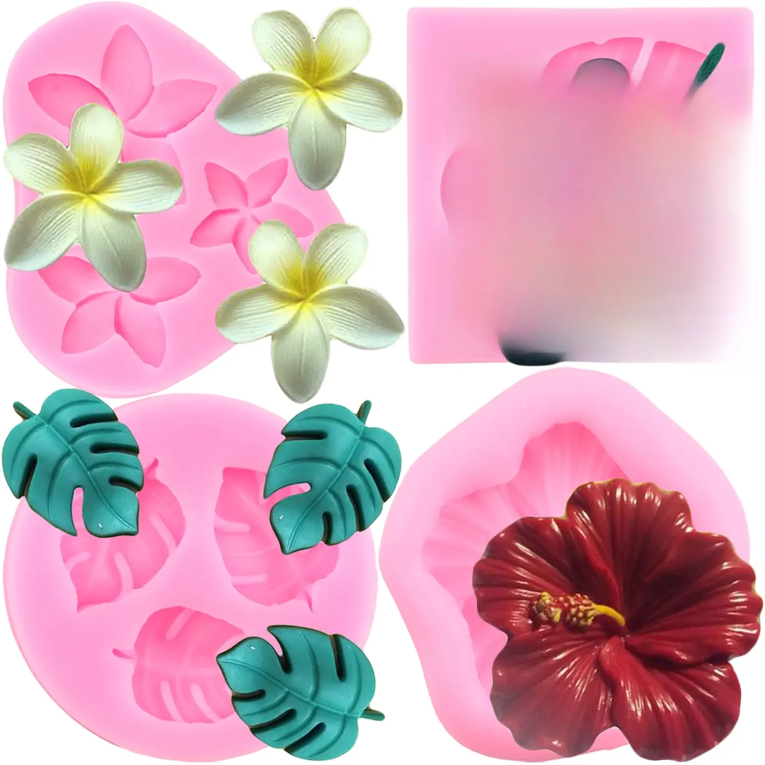 Tropikalny liść kwiat silikonowe formy Plumeria kwiat kremówka formy ciasto dekorowanie cukierki formy żywiczne czekoladowe formy Gumpaste — zdjęcie 2