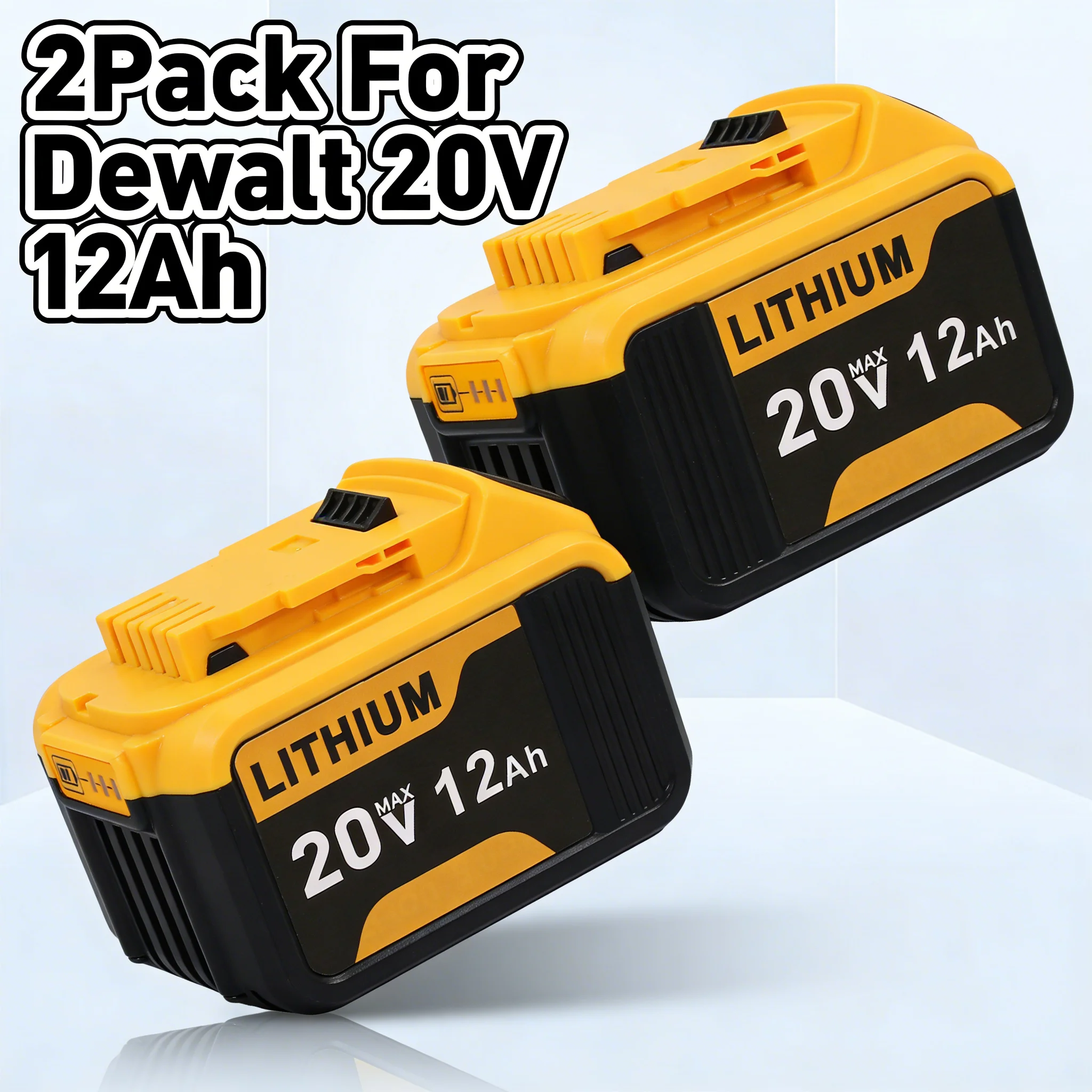 

Сменный аккумулятор 20V MAX 12.0Ah (1/2/4 шт.) - совместим с Dewalt DCB200/201/206/210, с LED-индикатором