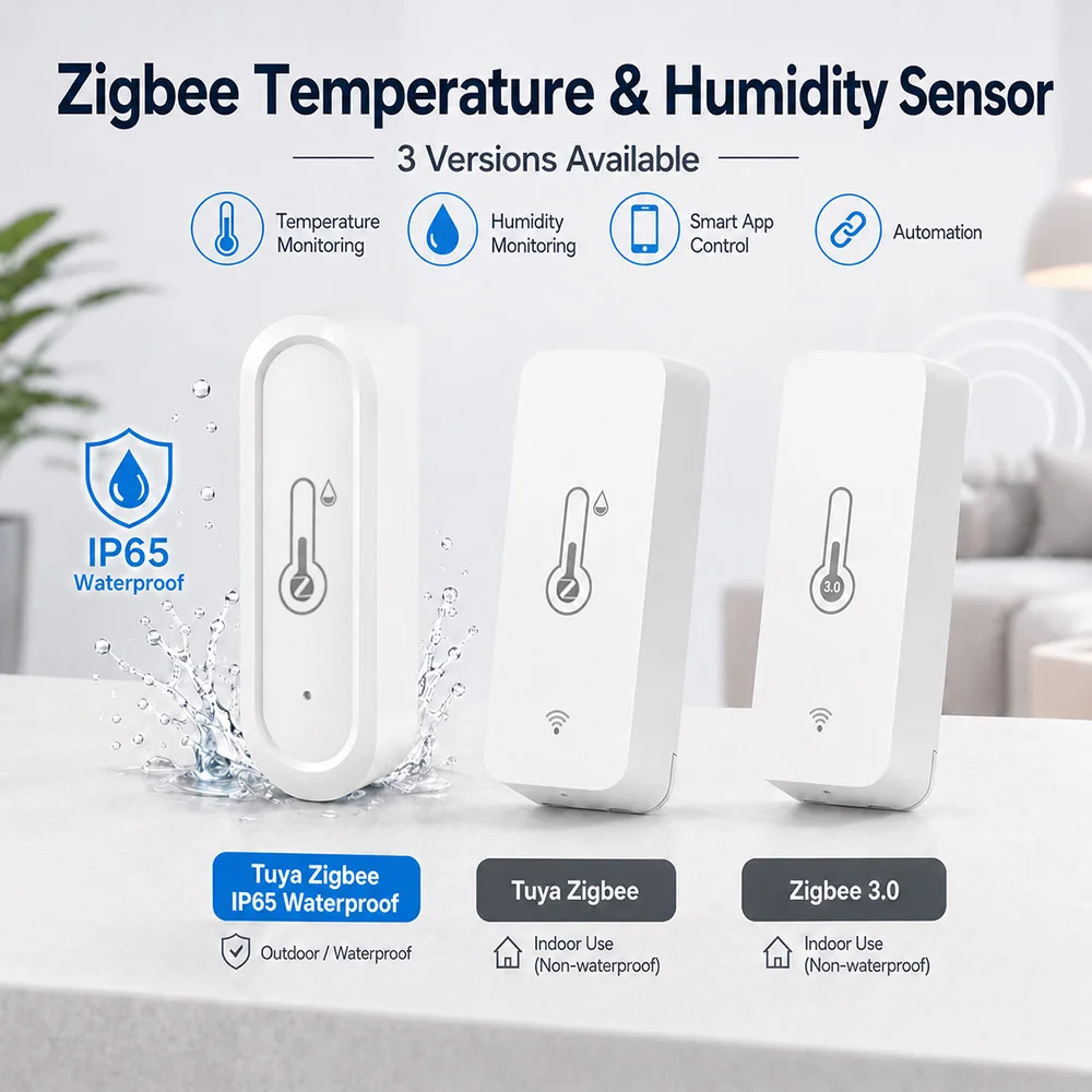 Zigbee 3.0 Temperature Humidity Sensor For Smart Home Works with Yandex Alexa Home Assistant Zigbee2mqtt Tuya Smart Life
