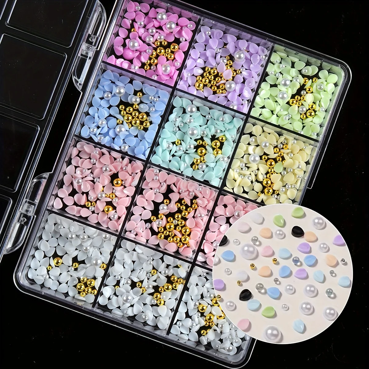 700pcs 3D Macaron Color Small Petal Nail Charms – Sweet Flower Decorations for DIY Manicure, Perfect for Valentine's Day, Weddin