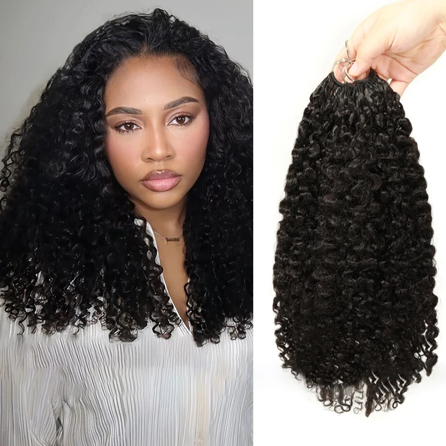 Cheveux en vrac pré-divisés pour tressage, extensions de cheveux humains Deep Wave au crochet, tresses bohèmes invisibles, extensions de cheveux sans nœuds Miracle Knots