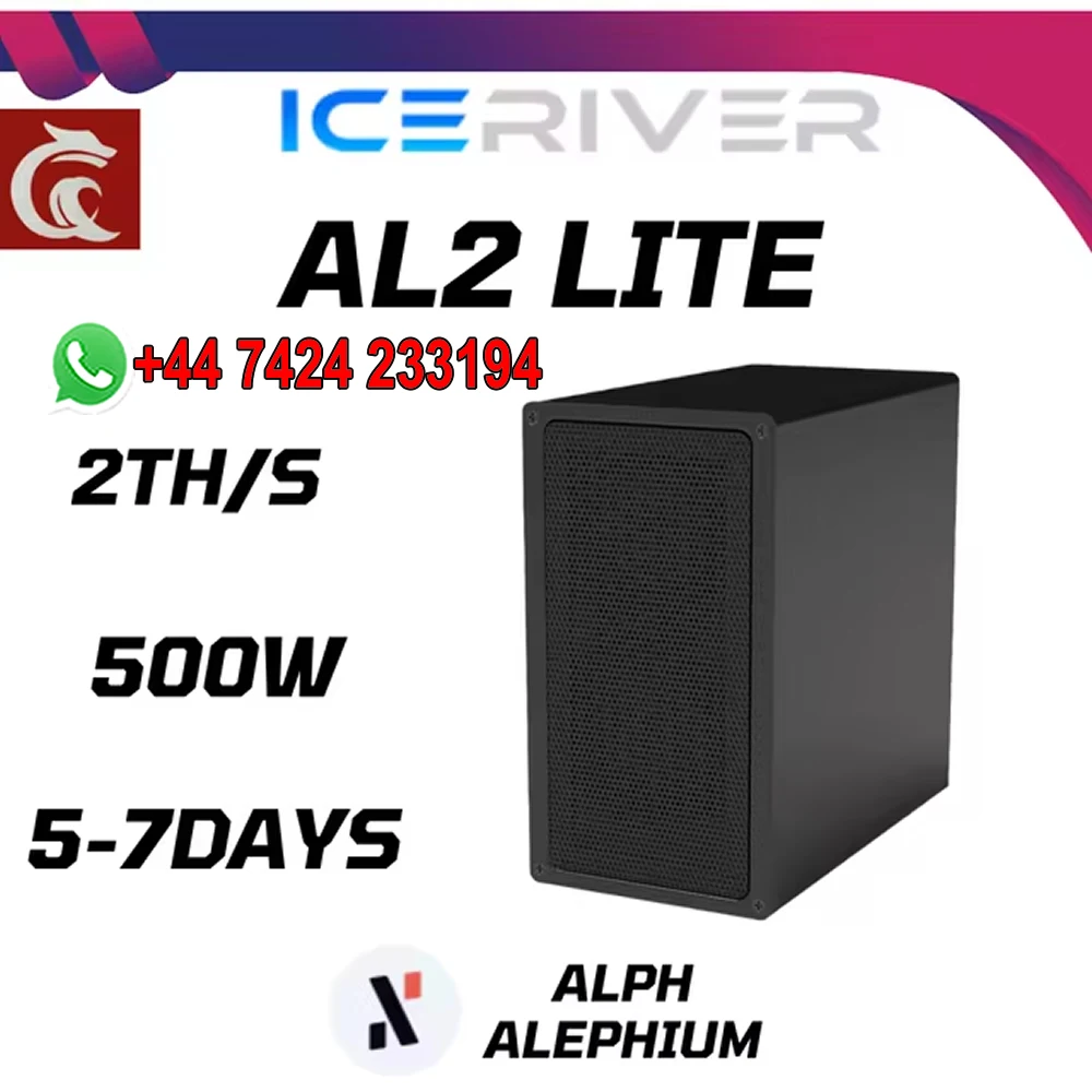 DC %100 AUTHENTIC IceRiver AL2 Lite 2Th/s 500W Alephium Miner ALPH Mining